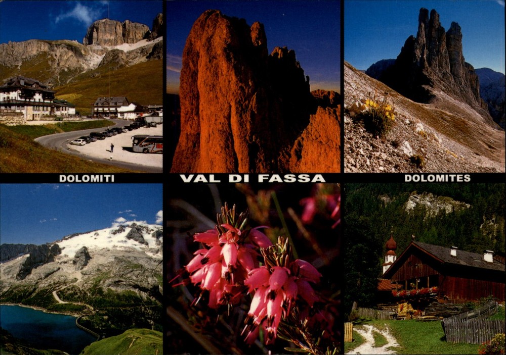 Dolomiti Val di Fassa Italy vintage postcard a840