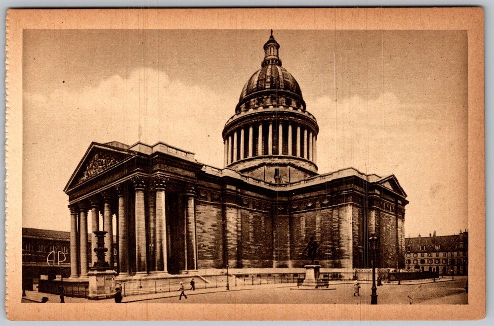 Antique Postcard Le Pantheon Dome Paris, Fr 1920s