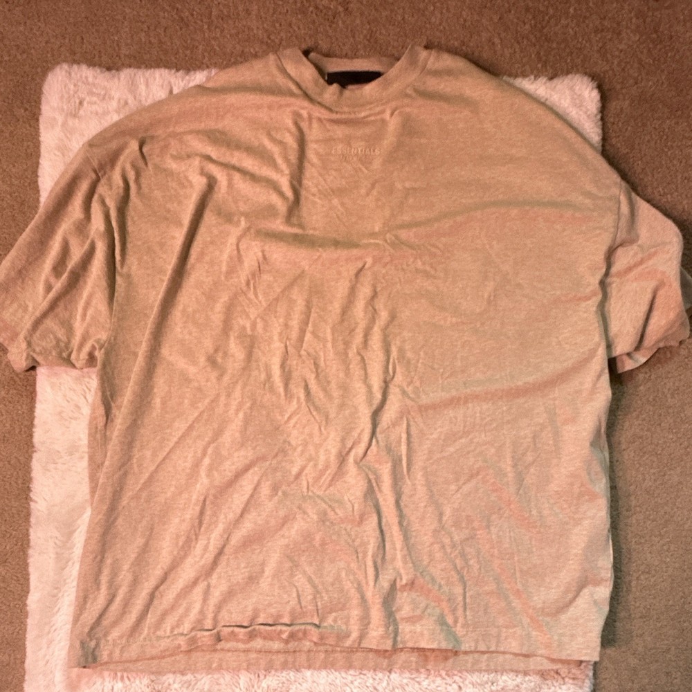 Essentials Fear of God Men’s XL Beige Logo Crewneck Short Sleeve T-Shirt