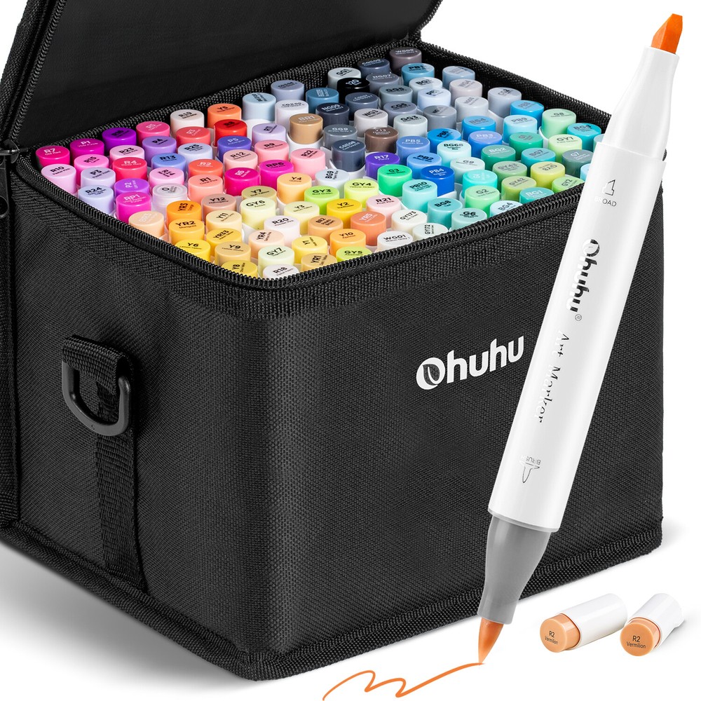 120-Color Alcohol Art Marker Set with Dual Tips for Manga & School Art
