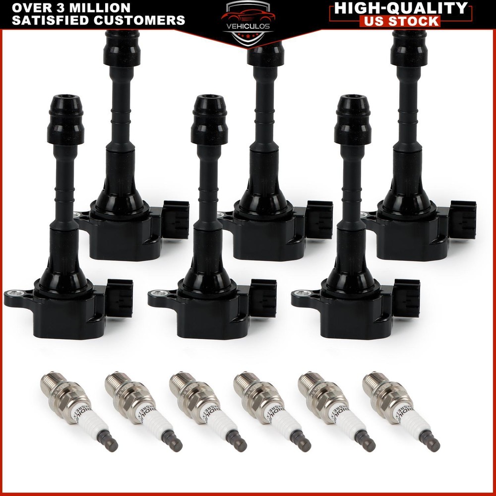 6X Ignition Coils + 6X Iridium Spark Plugs For Nissan Altima Quest Pathfinder V6