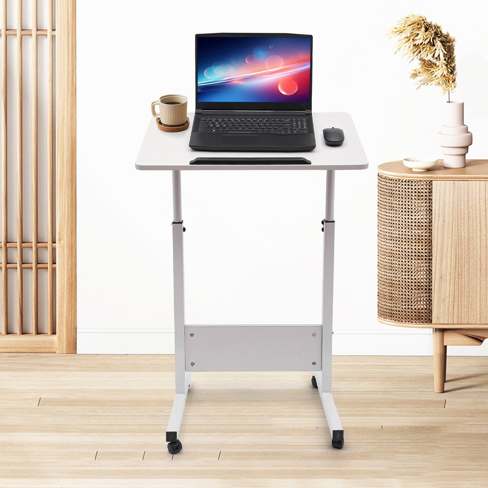 Adjustable Height Standing Desk, Portable Laptop Desk, Rolling Computer Stand