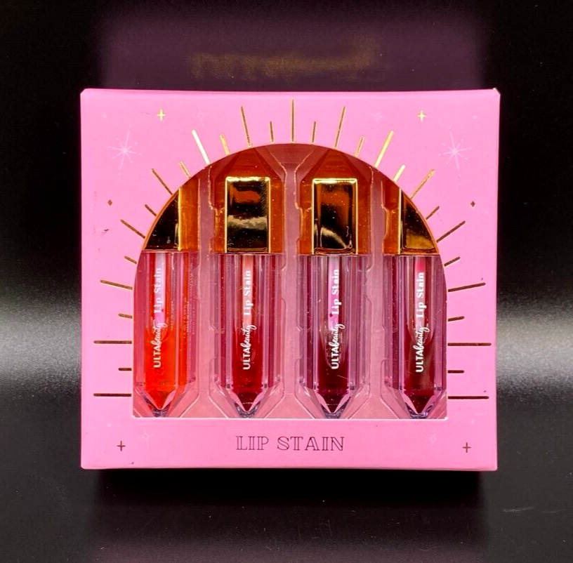 Ulta Beauty 4 Piece Mini Lip Stain Gift Set Box 1.5 mL Size ~ NIB NEW