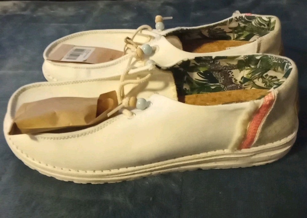 Hey Dude Wendy Fringe Salt Slip On Shoes Natural Collection Women's Size 11 NEW!