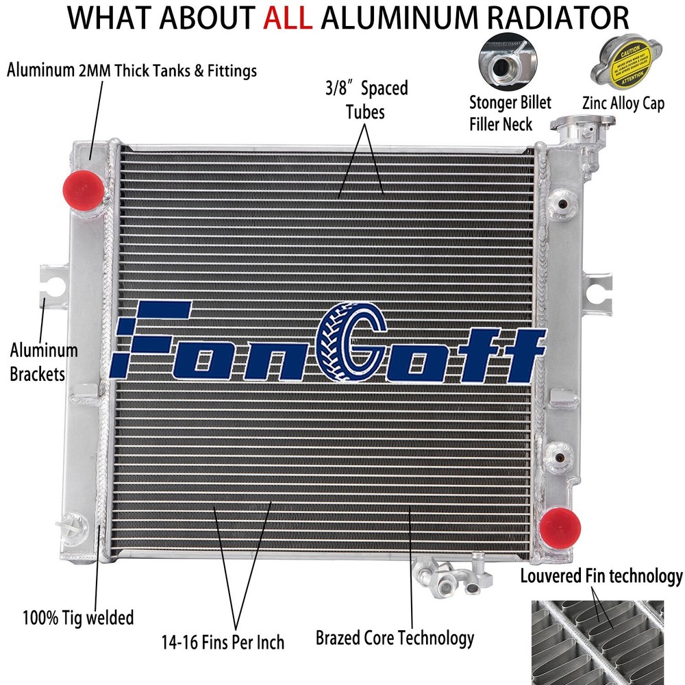 3-Cores Aluminum Radiator For 1990-11 Toyota Forklift #16410U220071,16420U128171
