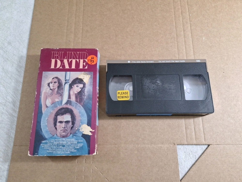 BLIND DATE - VHS RARE - 1984 Kirstie Alley - HORROR - LIGHTNING Damaged