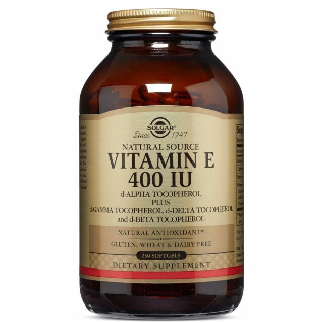 Solgar Vitamin E 268 mg 400 IU Mixed d-Alpha Tocopherol Tocopherols 100 Softgels