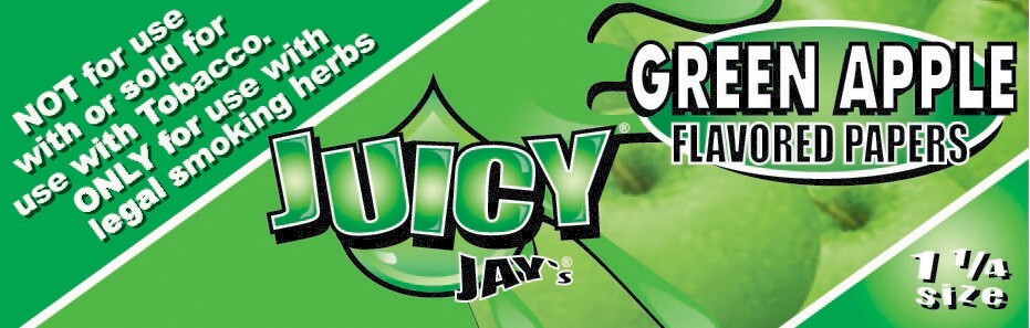 Juicy Jay’s 1 1/4 Green Apple Flavored Rolling Papers USA Shipped Best Price