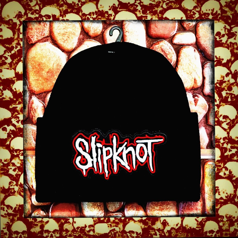 SLIPKNOT  BLACK ( OTHER COLORS ) PATCHED BEANIE ➕ NECKLACE