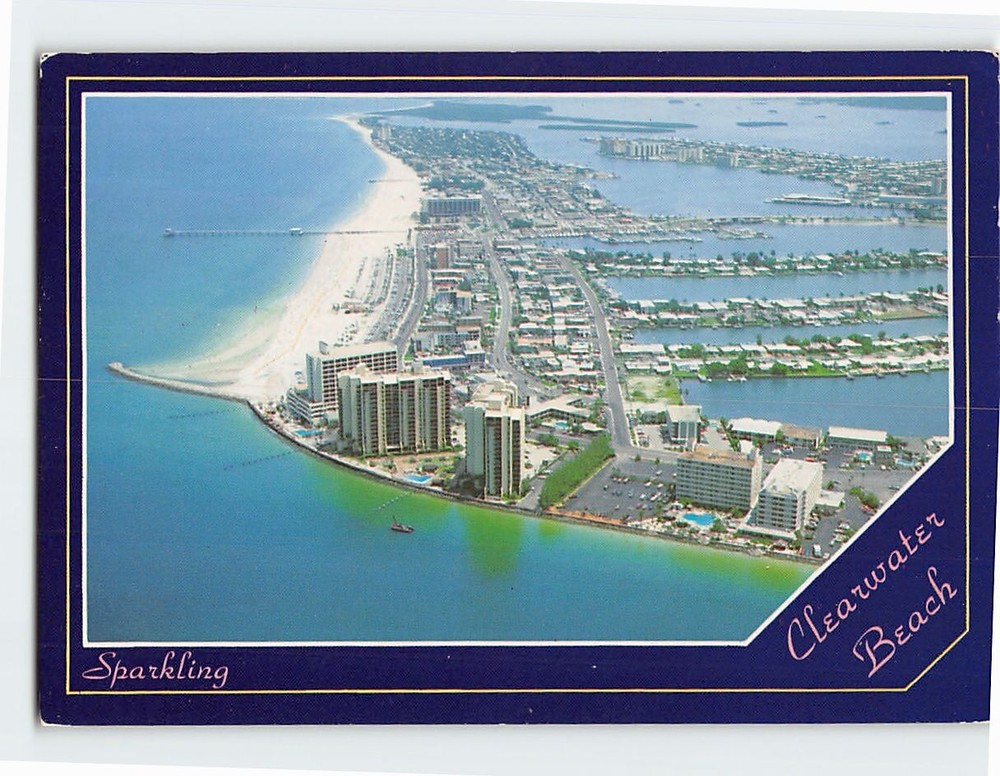 Postcard Aerial View At Sparkling Clearwater Beach Florida