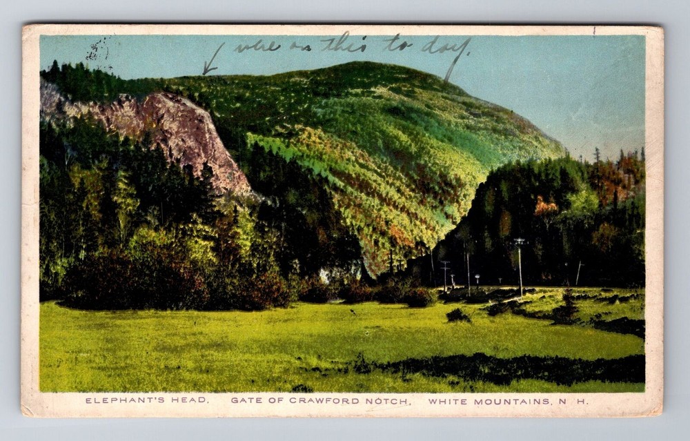 White Mountains NH-New Hampshire, Elephant's Head, Gate, Vintage Postcard