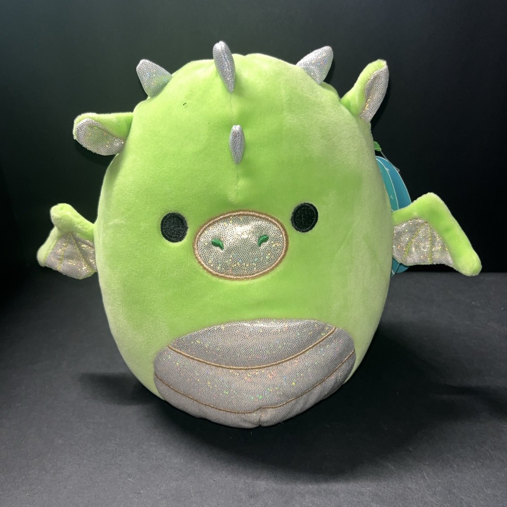 NWT Kellytoy Squishmallows Eyk The Green Dragon 8” Plush Soft Stuffed Toy NEW