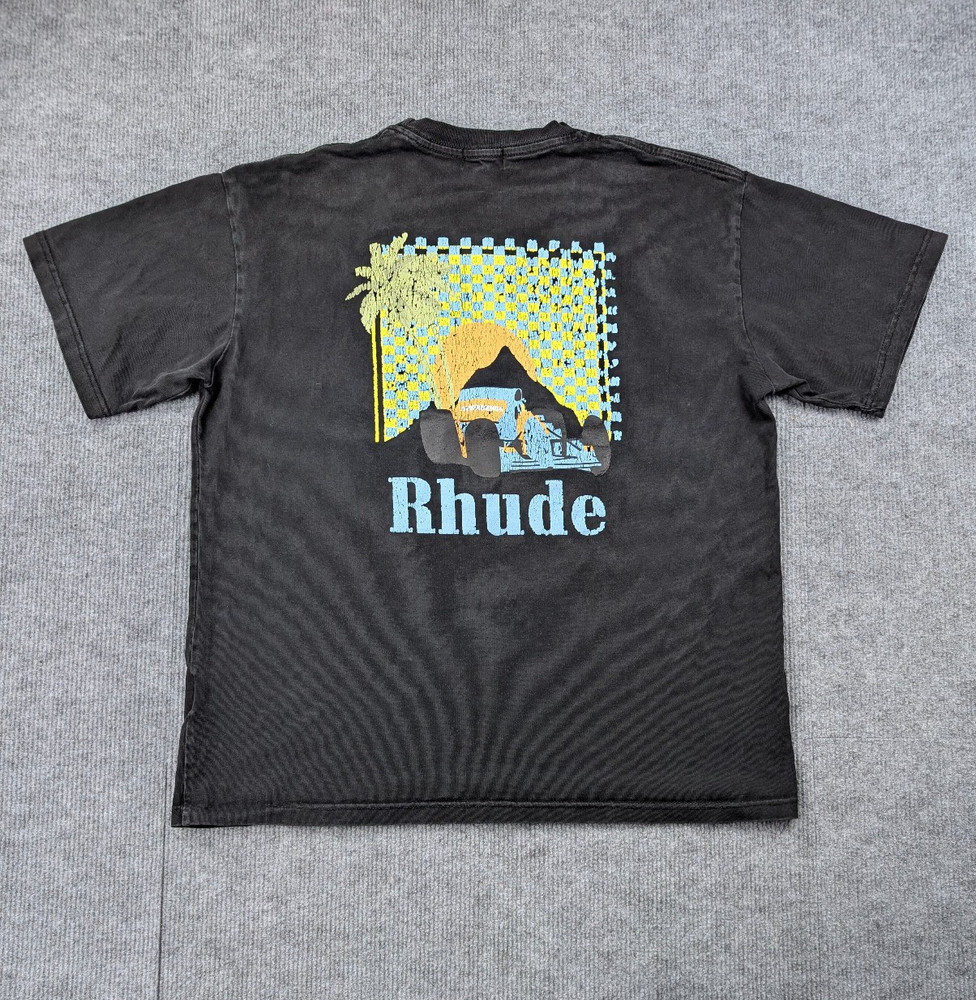 Rhude Graphic Shirt Mens XL Streetwear Cars Racing Moonlight Tropics Miami