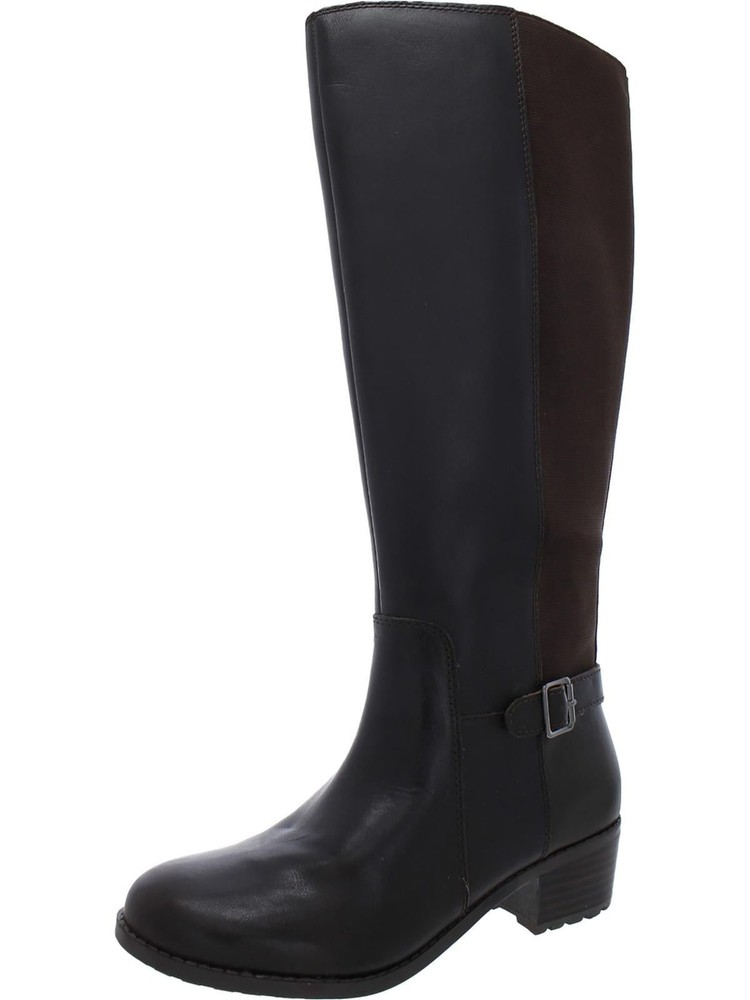 EASY SPIRIT Womens Brown Chaza Leather Riding Boot Block Heel Size 8.5 M