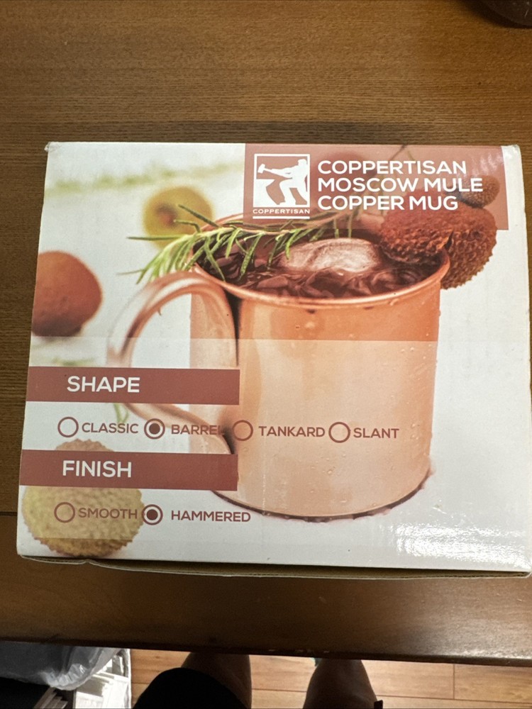 Handcrafted Pure Solid Barrel Copper Moscow 2 inches Mule Mug (2.5 oz) SET OF 4