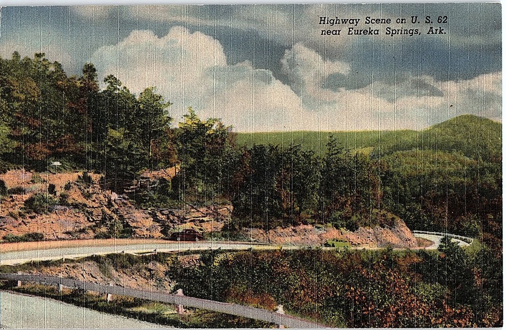 Postcard HIGHWAY SCENE Eureka Springs Arkansas AR m/09 AI1125