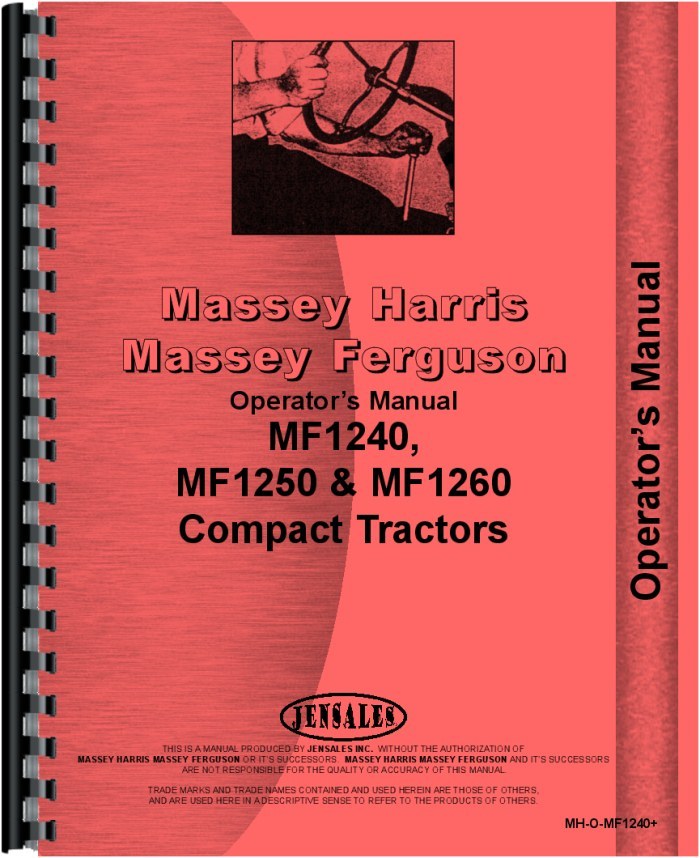 Massey Ferguson 1240 1250 1260 Tractor Operators Manual (MH-O-MF1240+)