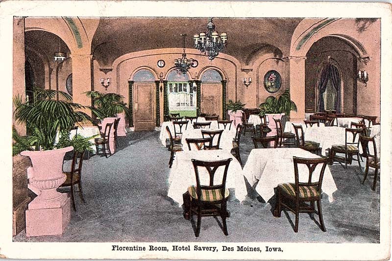 Postcard RESTAURANT SCENE Des Moines Iowa IA m/09 AJ2728