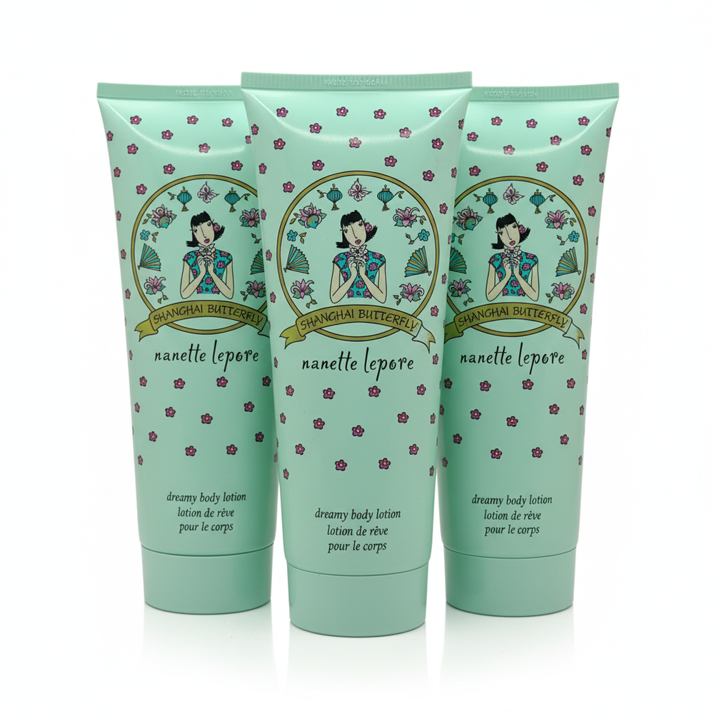3 Pack Nanette Lepore Shanghai Butterfly Dreamy Body Lotion 6.8oz / 200ml *NWOB*