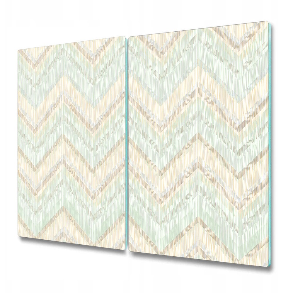 Glass Chopping Cutting Board Colourful Zig Zags Simple Scandinavian 2x30x52