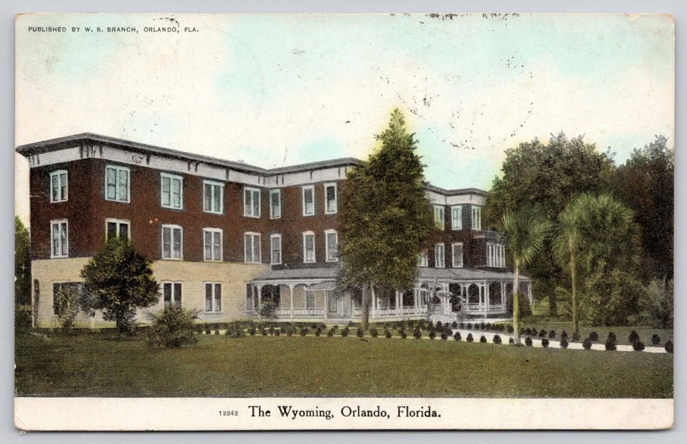 Orlando Florida FL The Wyoming Hotel Apartment W.S. Branch Postcard c1910s