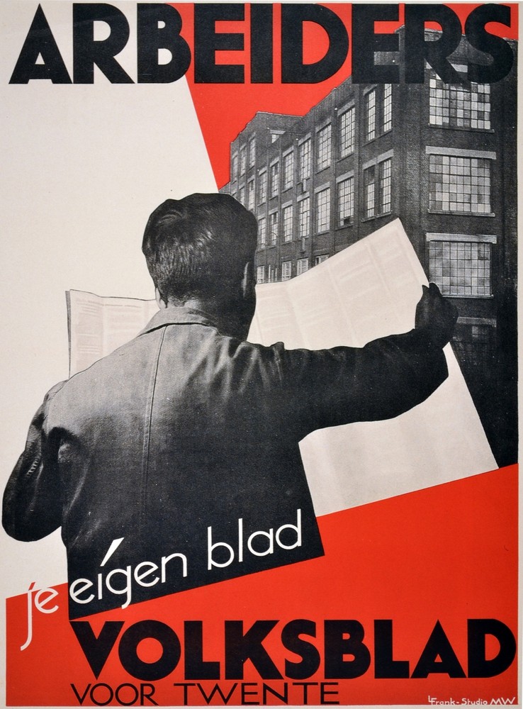 Arbeiders, Volksblad Labor Decorative Poster. Home Graphic Art Design. 4088