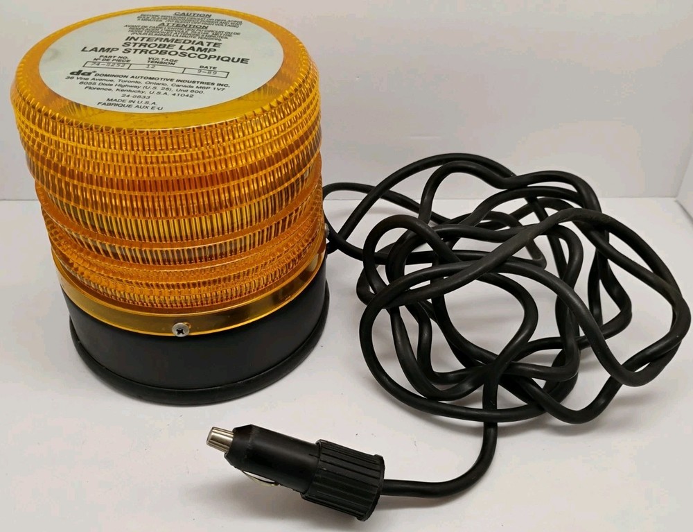 VTG Dominion 74-5252 Intermediate Strobe Lamp 12V Magnetic Mount (Tested)