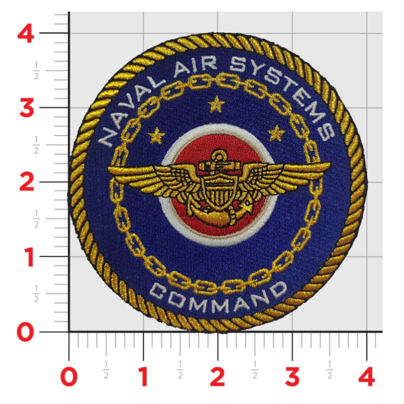 NAVY NAVAL AIR SYSTEMS COMMAND HOOK & LOOP EMBROIDERED PATCH
