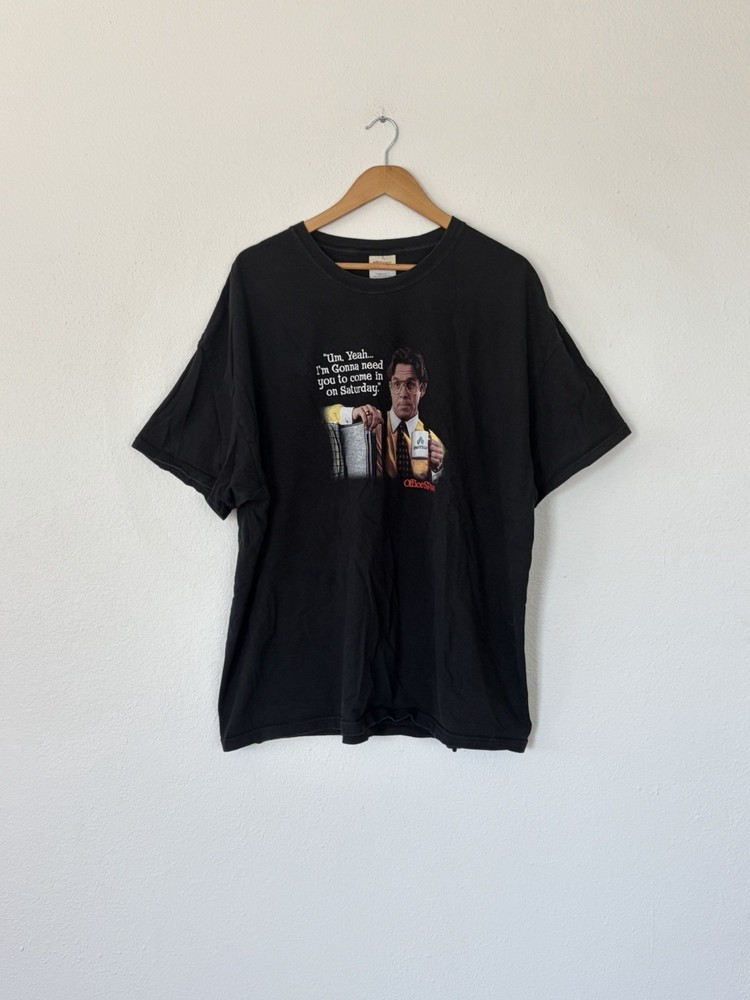 Office Space 3XL Movie Promo T-Shirt Used Black Short Sleeve Mike Judge