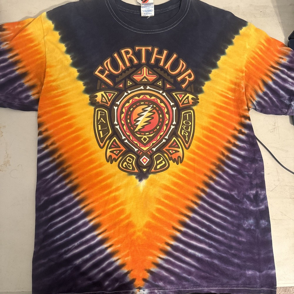 GRATEFUL DEAD Phil Lesh & Bob Weir 2011 FURTHUR FALL TOUR Tie Dye T-SHIRT L