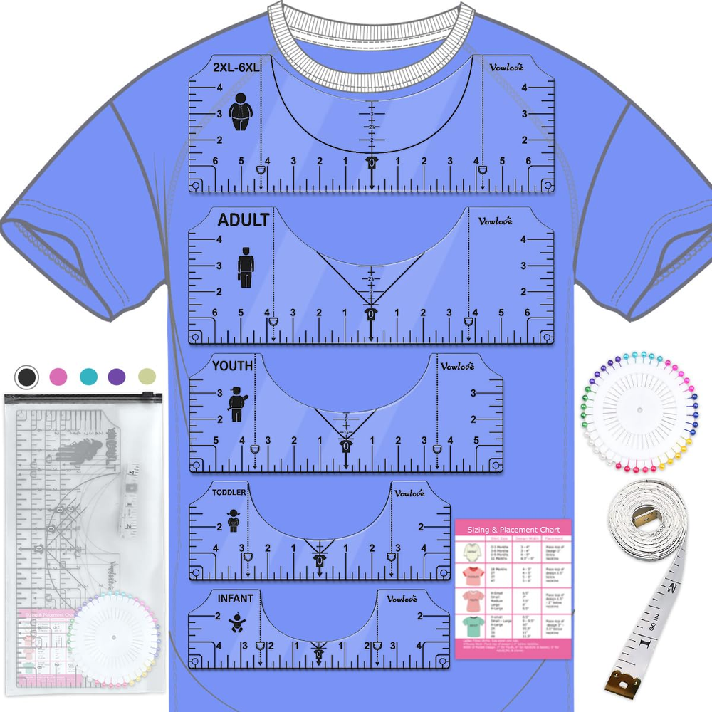 Tshirt Ruler Guide Vinyl Alignment, Shirt Measurement Tool Placement Center Desg