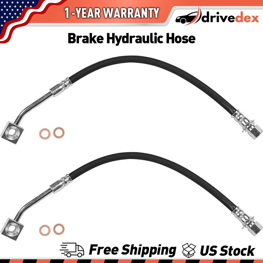2X Brake Hydraulic Hose Front Sunsong For 2005-2010 Dodge Dakota