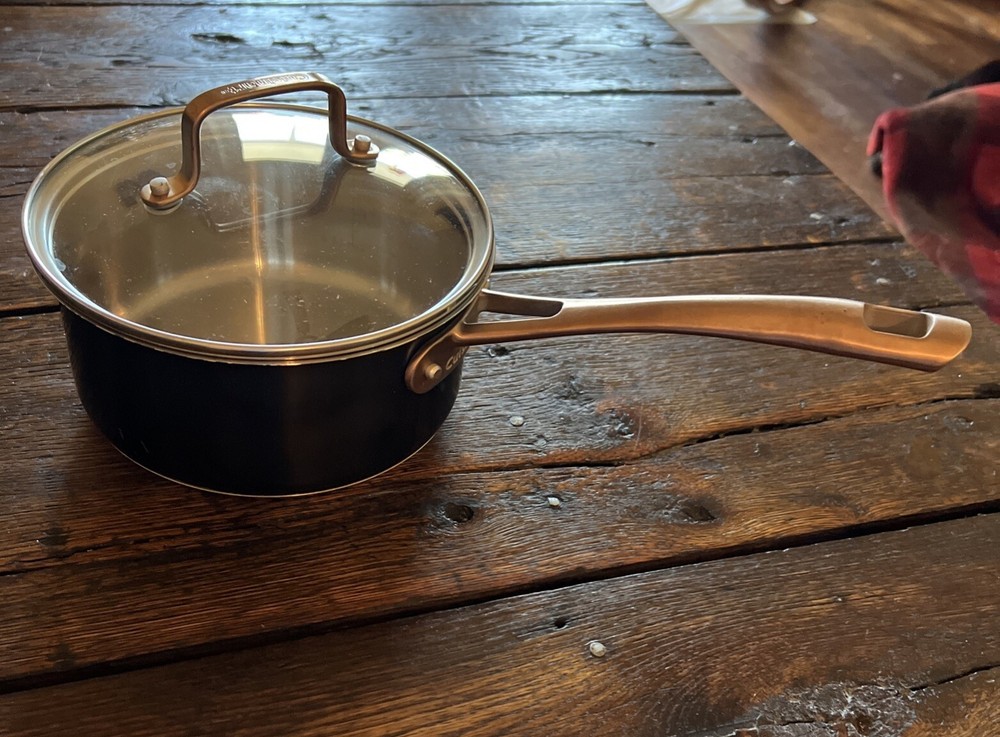 Cuisinart 2 Qt Black Induction-Ready Saucepan with Bronze Handle and Lid