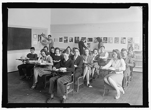 Photo:Montgomery High School Students Md 1936 Classroom Study Group