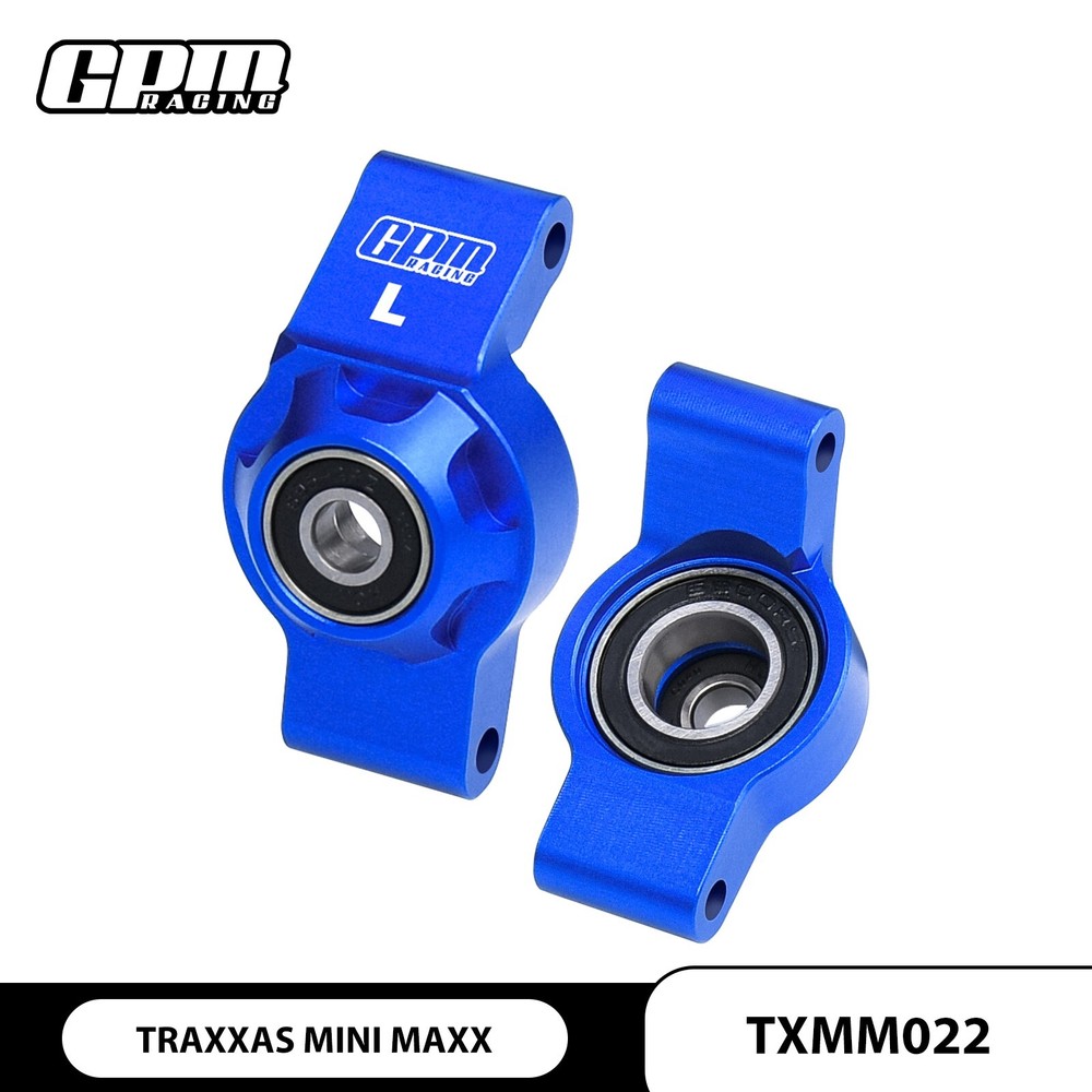 GPM 7075Alu Rear Hub Stub Axle Carriers & Oversize Bearing For TRAXXAS Mini Maxx
