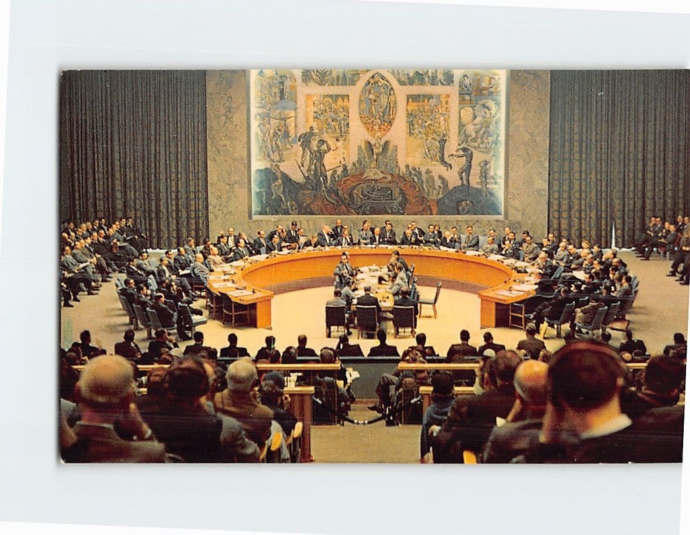 Postcard Security Council Chamber United Nations Headquarters NYC New York City