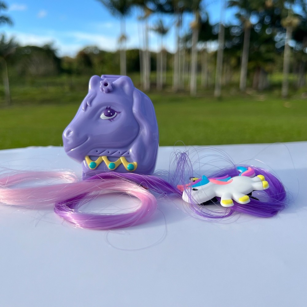 Vintage Polly Pocket 1995 Arabian Beauty Horse Bluebird Toy with Bonus Hair clip