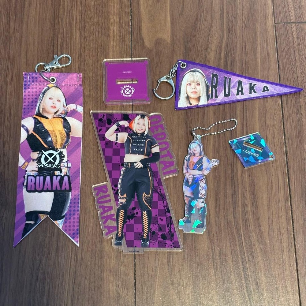 Stardom Ryukika 4Piece Acrylic Stand Keychain Set Women's Pro Wrestling Used Jap