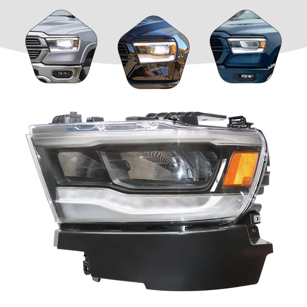 Pair Full LED Headlights W/ DRL For 2019 2020 2021 Dodge Ram 1500 Headlamp RH LH