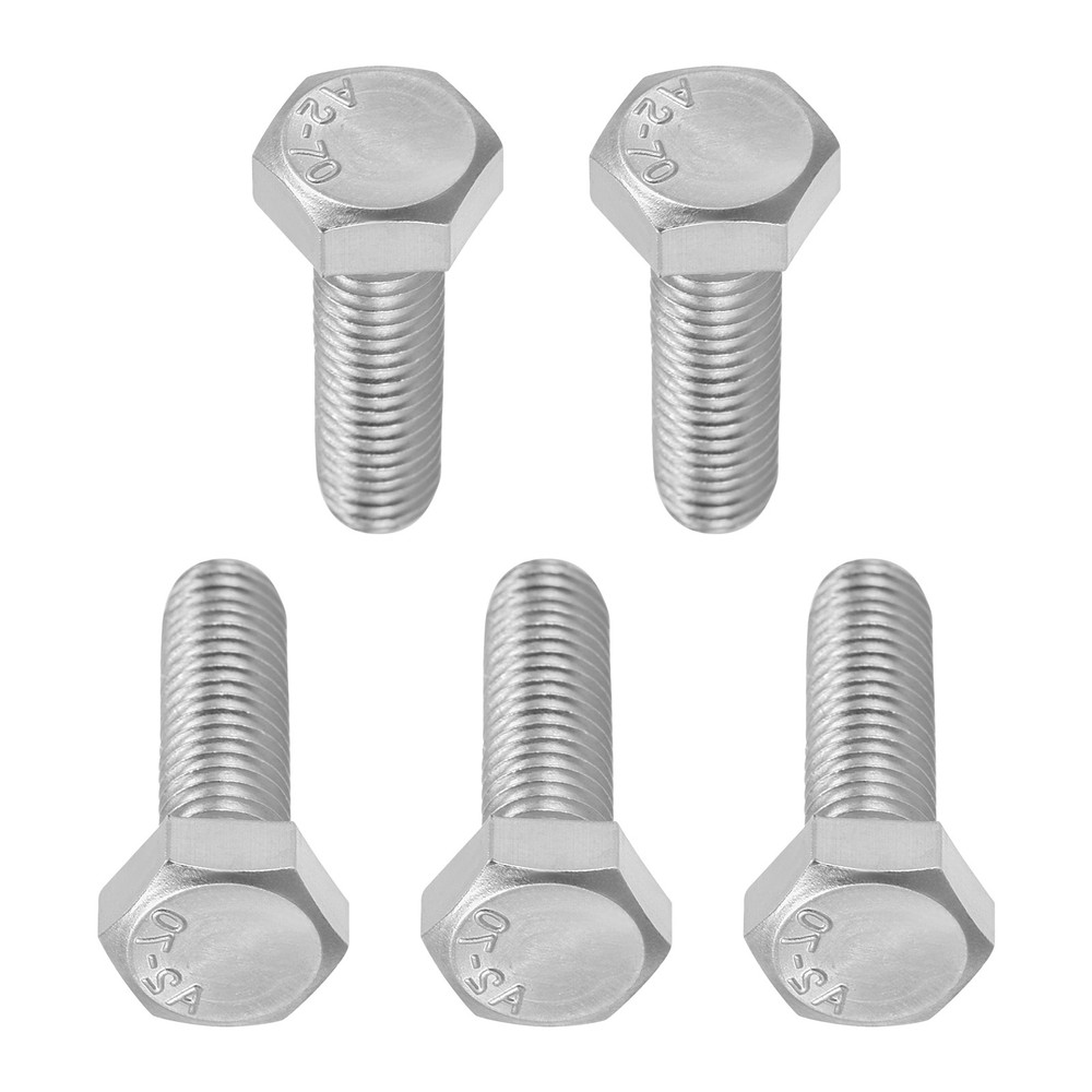 M8x25mm(DxL) 5Pack 304 Stainless Steel Hexagon Head Cap Bolts Screws