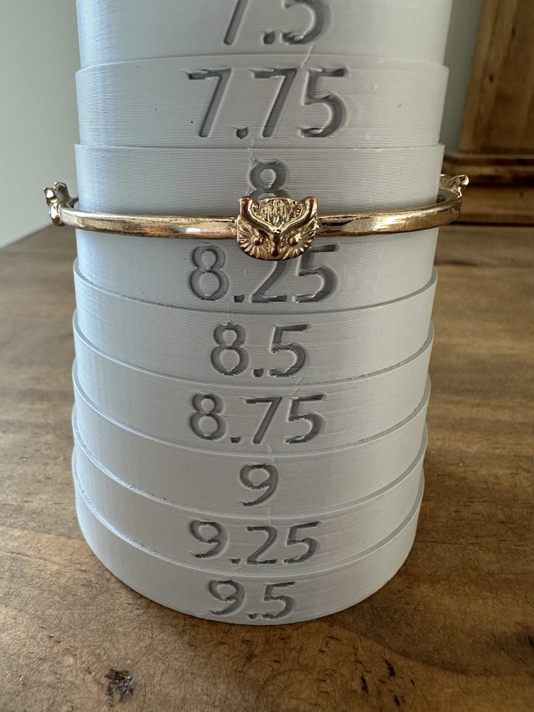 Gold Tone Owl Charm Bangle Bracelet 8”