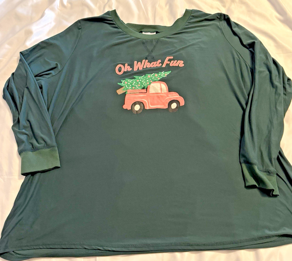 Christmas Lularoe Dream 2 Piece Green Xmas Tree & Truck  Pajama Set 3XL
