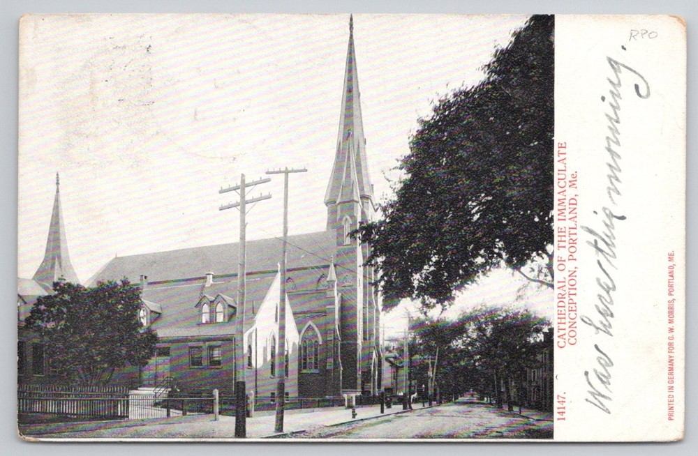 1911 Portland ME Cathedral Immaculate Conception Postcard G.W. Morris
