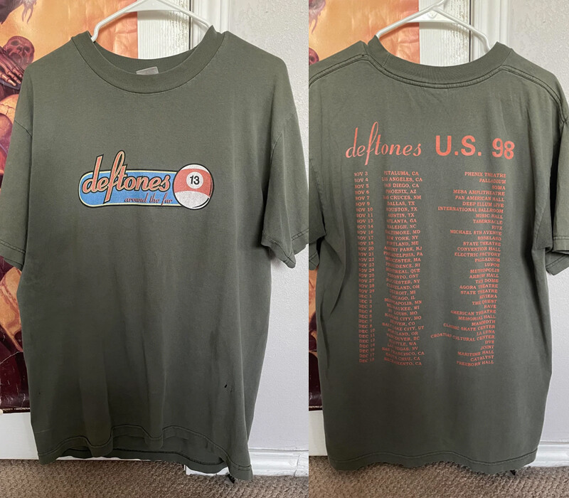 98 Around the Fur Tour Deftones Short sleeve 2 sided T shirt Unisex