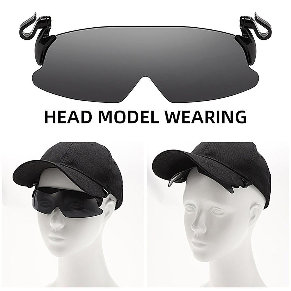 Polarized Fishing Glasses Hat Visors Sport Clips Cap Clip On Sunglasses Eyewear