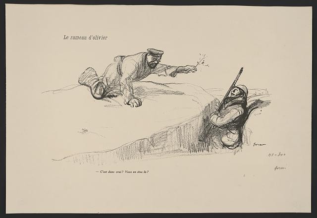 Photo:Paris France 1916 Le rameau d'olivier WWI satirical war cartoon