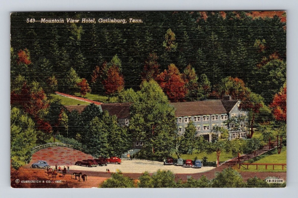 Gatlinburg TN-Tennessee, Mountain View Hotel Advertising, Vintage Postcard