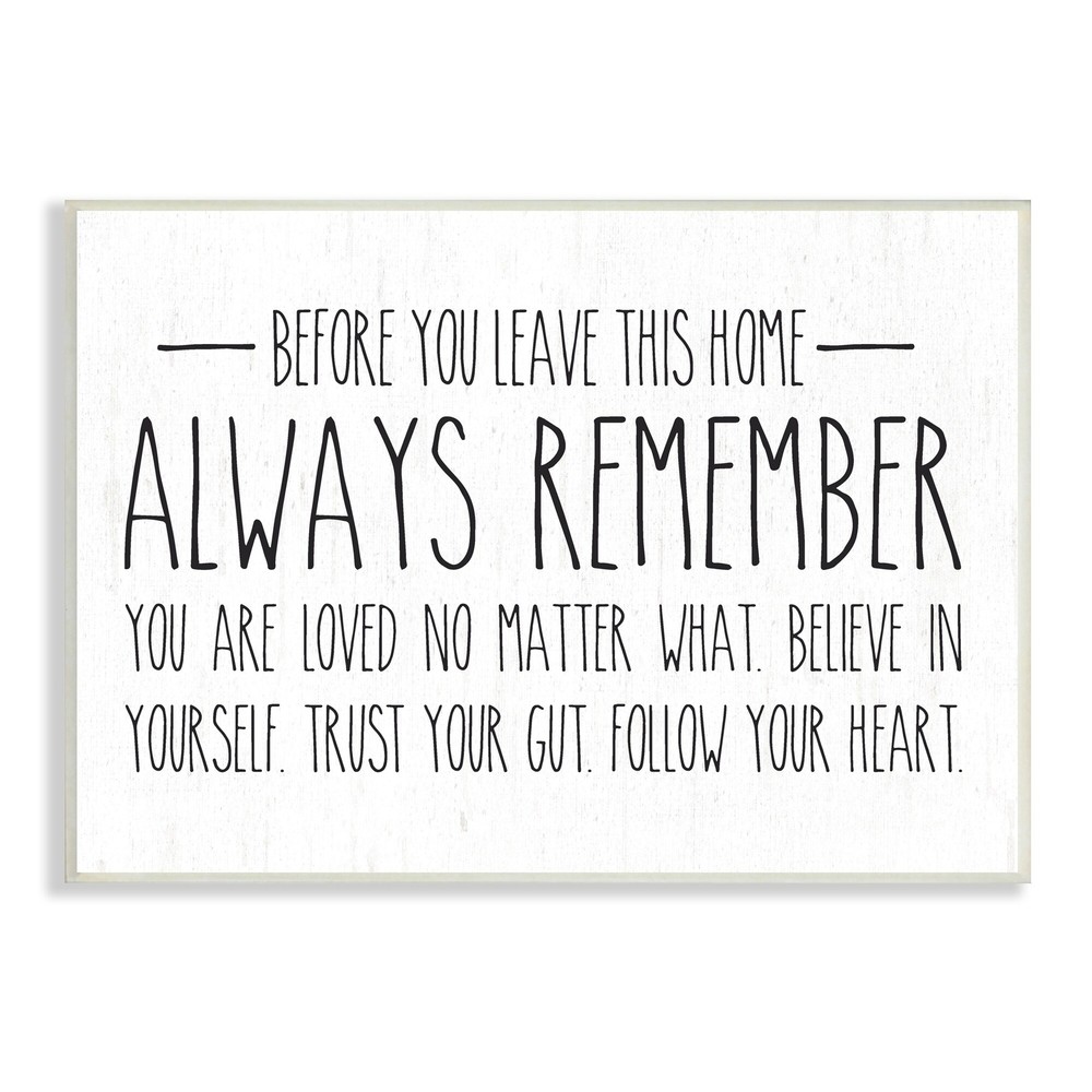 Stupell Follow Your Heart Motivational Quote Wood Wall Art for Casual Decor