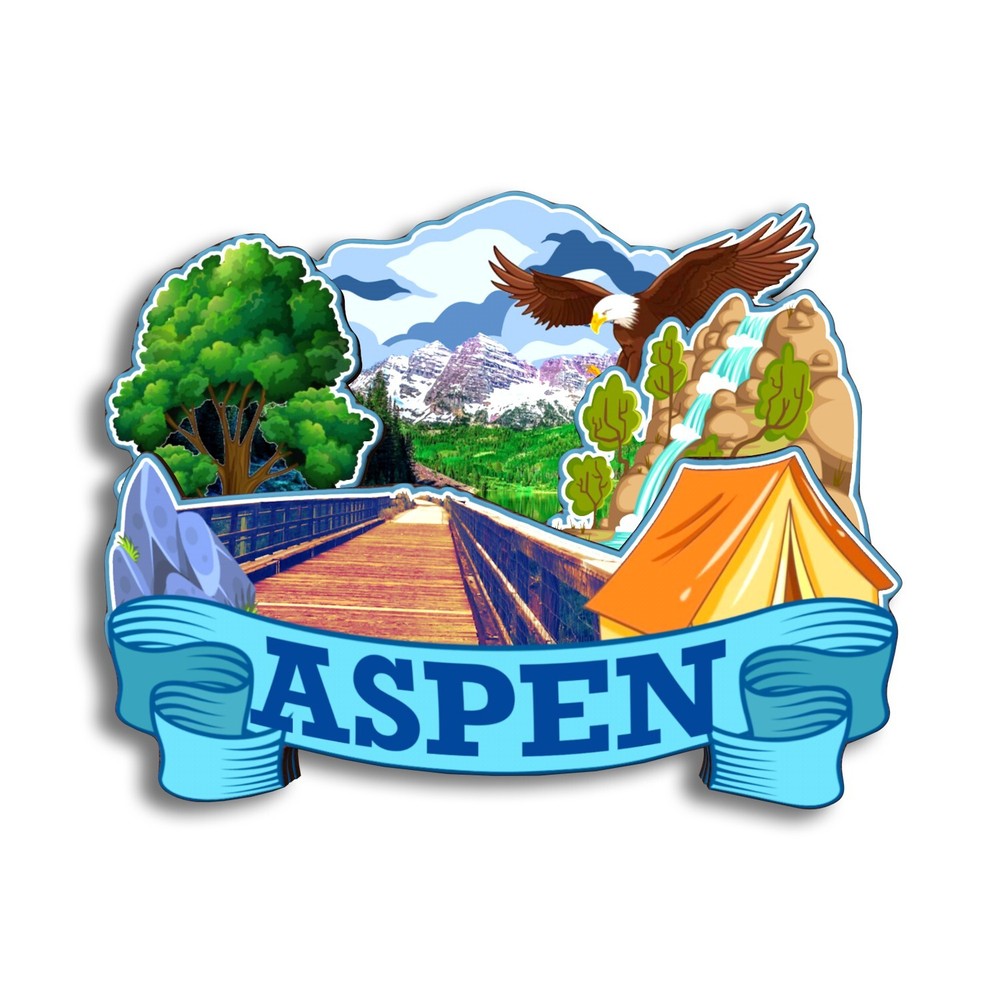 Aspen Colorado USA Refrigerator magnet 3D travel souvenirs wood craft