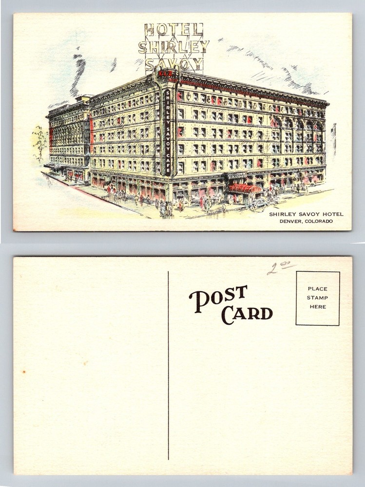 Denver, CO-Colorado, Shirley Savoy Hotel Downtown Scene Vintage Postcard